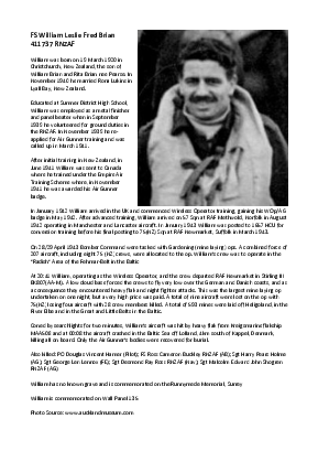 A preview of a PDF biography for Brian, William Leslie Fred